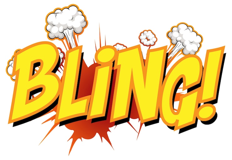 Kostenlose Vektor comic-sprechblase mit bling-text