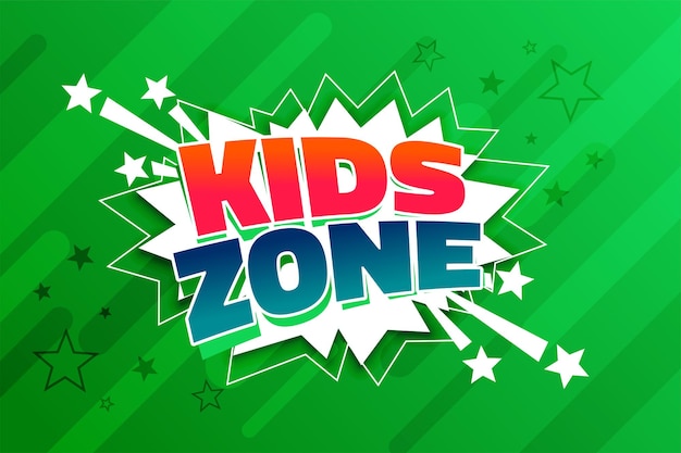 Kostenloser Vektor comic-stil kinder spielzeit zone banner für jungen mädchen spaß