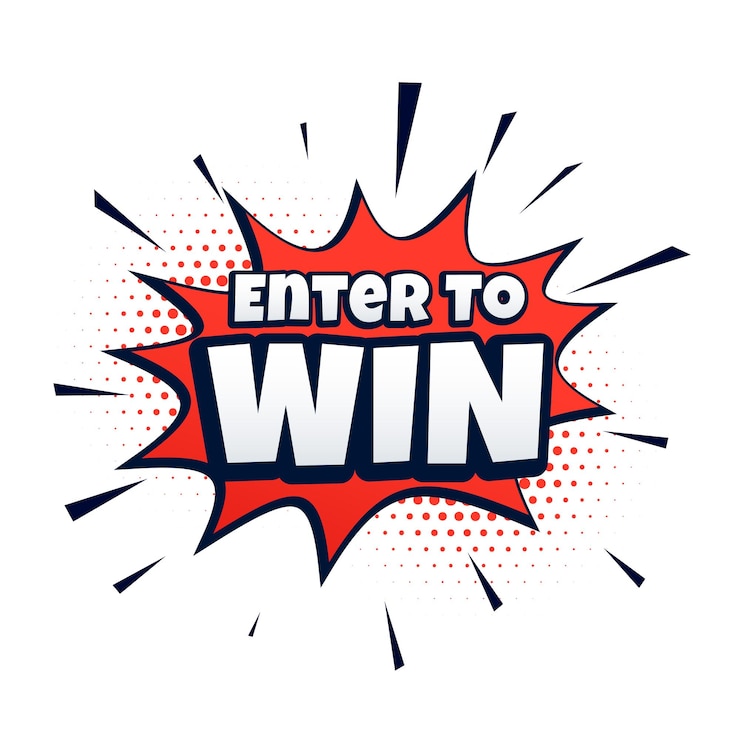Kostenlose Vektor comic-stil treten sie ein, um den wettbewerb zu gewinnen hintergrund-spiel-giveaway-wettbewerb