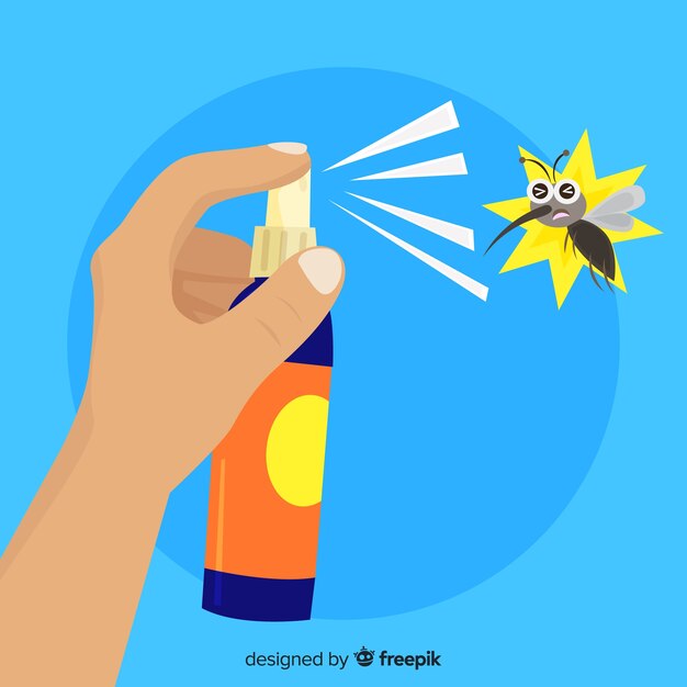 Concepto der Hand Mückenspray halten