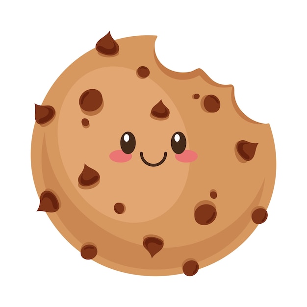 Cookie-Kawaii-Essen gebissener Cartoon