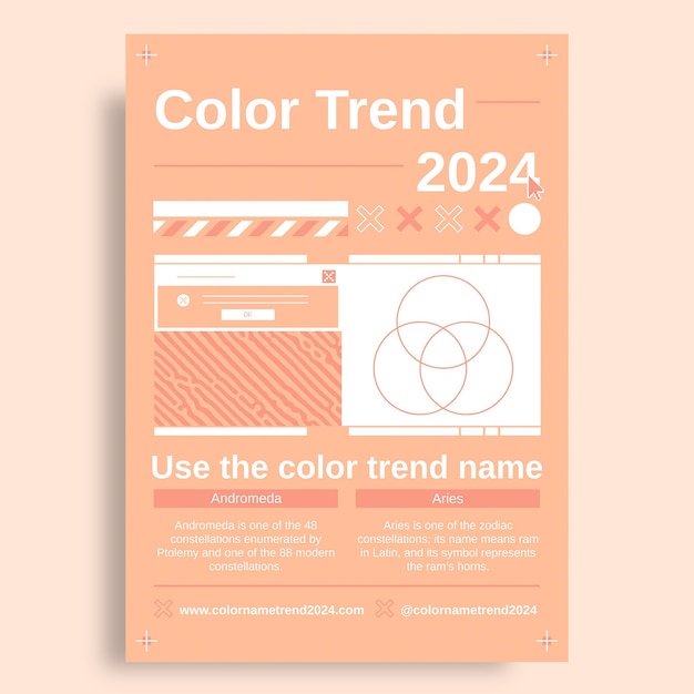 Cool kreativer farbtrend 2024 flyer