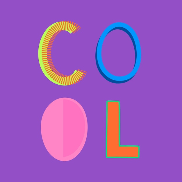 Coole typografie illustriert auf einem lila hintergrundvektor