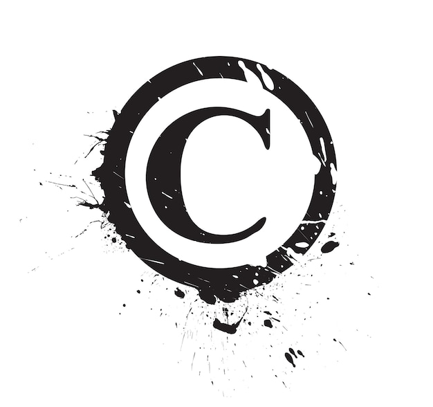 Copyright-Stempel mit weißem Hintergrund