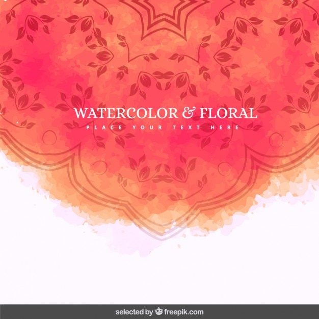 Kostenloser Vektor coral aquarell und blumenhintergrund