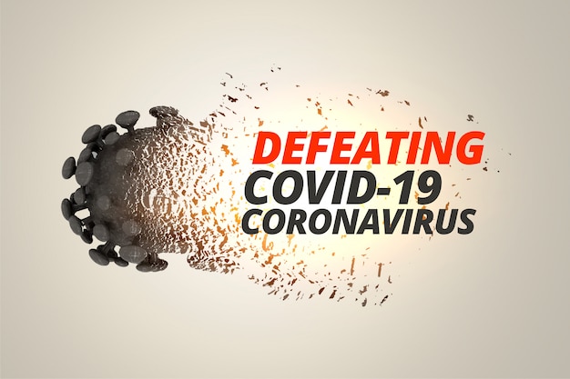 Coronavirus covid19 konzepthintergrund besiegen und zerstören