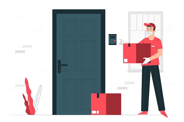 Coronavirus Delivery Preventions Konzeptdarstellung