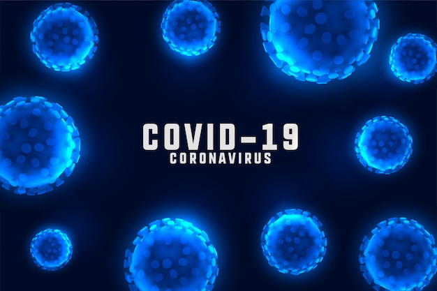 Coronavirus-Designhintergrund mit schwebenden blauen Zellen