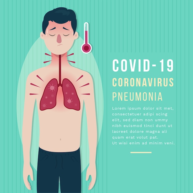 Coronavirus-lungenentzündung illustriertes konzept