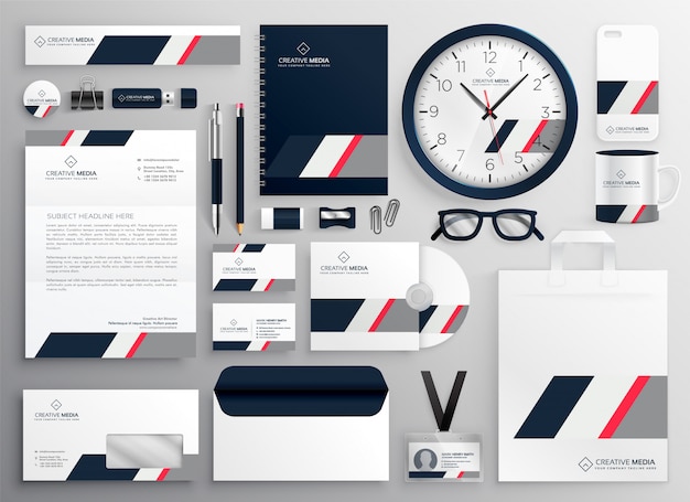 Kostenloser Vektor corporate professional business-marke briefpapier-set