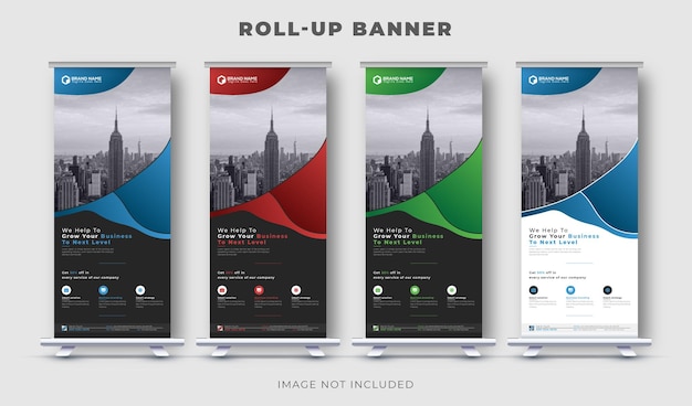 Corporate roll-up-display-standee- oder stand-banner-vorlagendesign