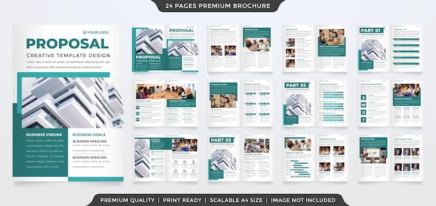 Corporate siness broschürenvorlage mit abstraktem stil und minimalistischem konzept
