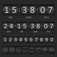 Kostenloser Vektor countdown-timer und anzeigetafelnummern