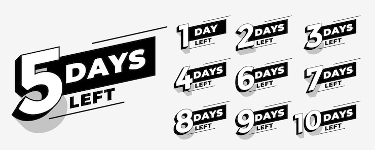 Kostenlose Vektor countdown to promotion with days left tag design