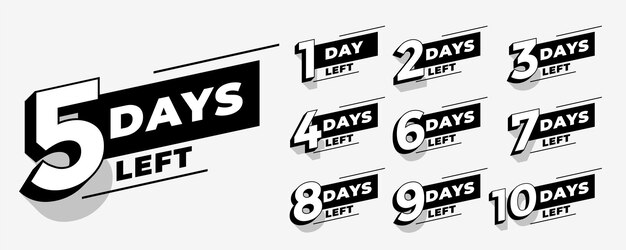 Countdown zur Beförderung mit tags verbleibenden Tag-Design