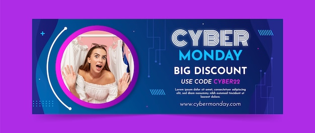 Cover-vorlage für cyber monday in den sozialen medien