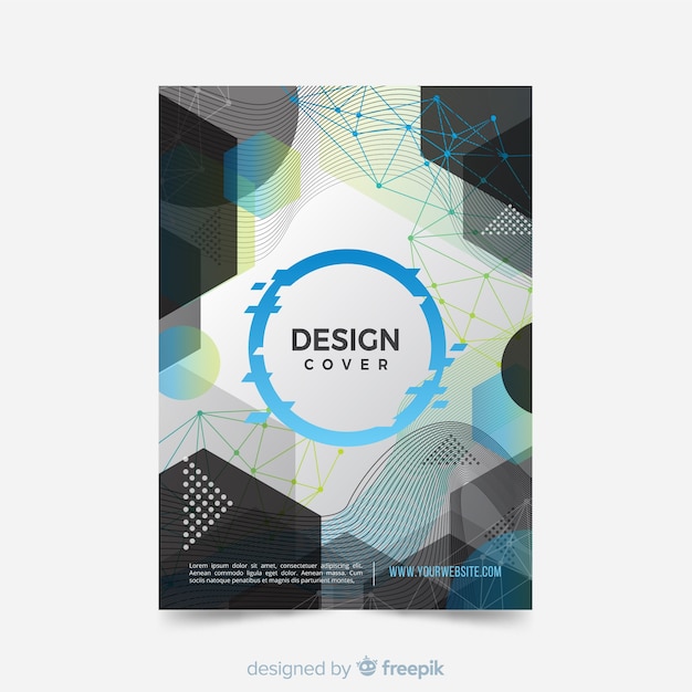 Kostenloser Vektor cover-vorlage mit abstrakten design