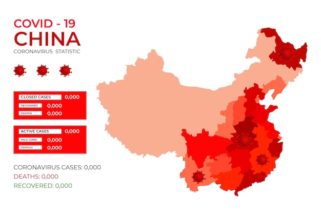 Kostenloser Vektor covid-19 china infiziert mit virus infografik