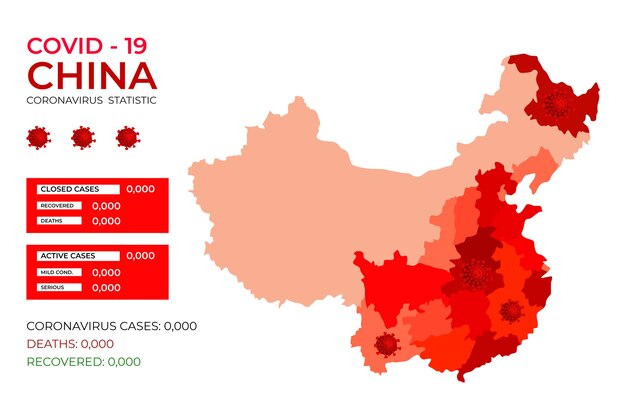 Covid-19 China infiziert mit Virus Infografik