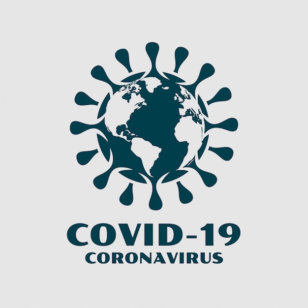 Covid-19-coronavirus mit hintergrunddesign für die verbreitung der weltkarte