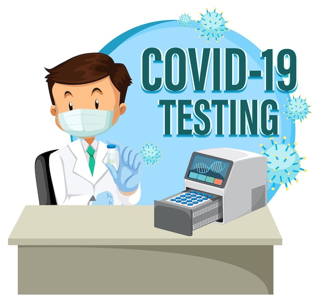 Kostenloser Vektor covid 19-test mit antigen-testkit