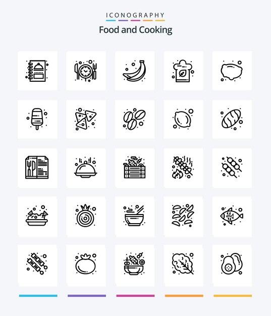 Creative Food 25 OutLine Icon Pack wie z