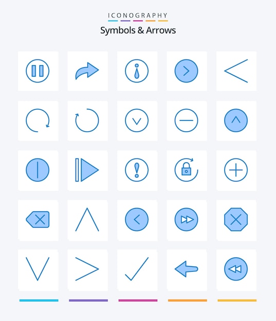 Kostenloser Vektor creative symbols arrows 25 blue icon pack wie kreis drehen kreis im uhrzeigersinn zurück