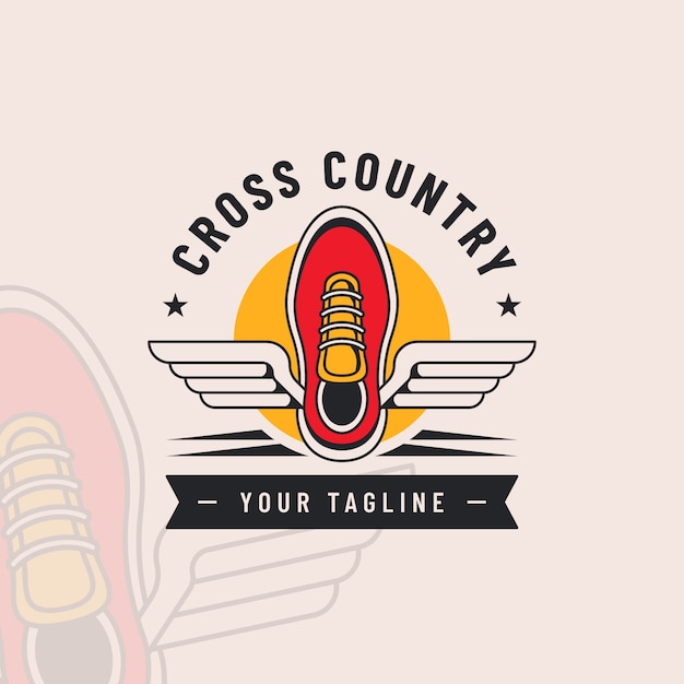 Cross-country-logo-design im flachen design