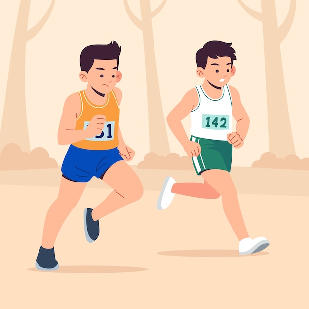 Cross-country-sport-illustration