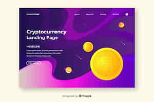 Kostenloser Vektor cryptocurrency landing page