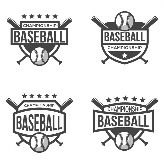 Kostenloser Vektor cuatro logotipos para béisbol