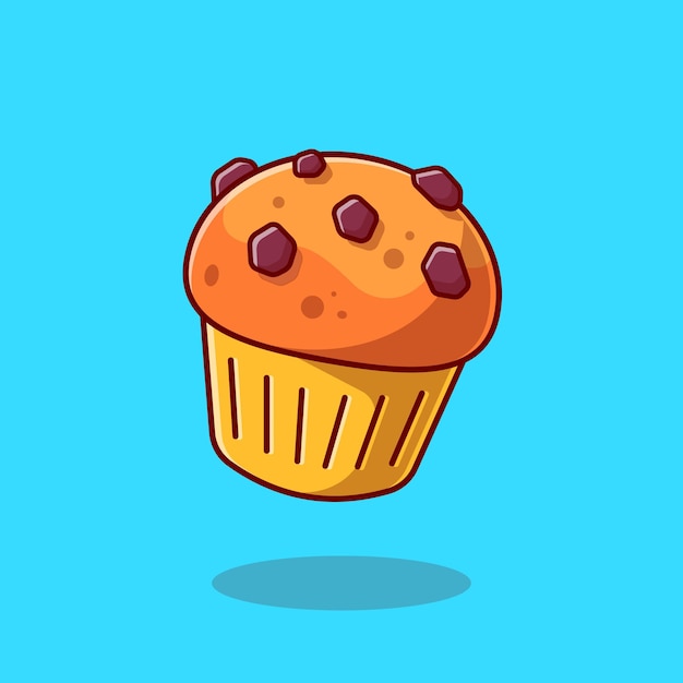 Cup cake cartoon icon illustration. lebensmittelgebäck-symbol-konzept isoliert. flacher cartoon-stil