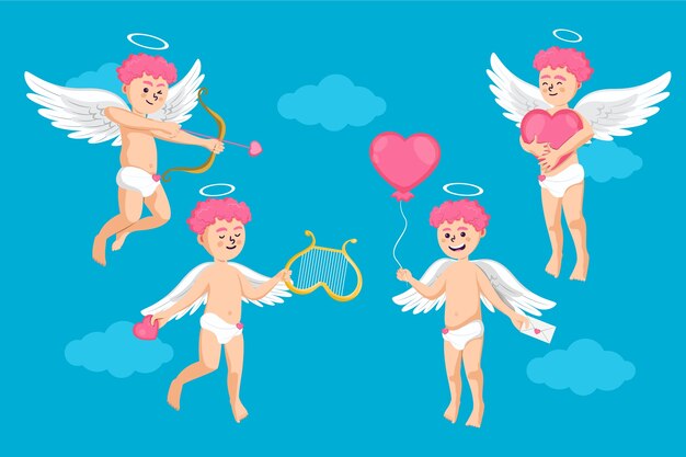 Cupid charakter-kollektion im flachen design