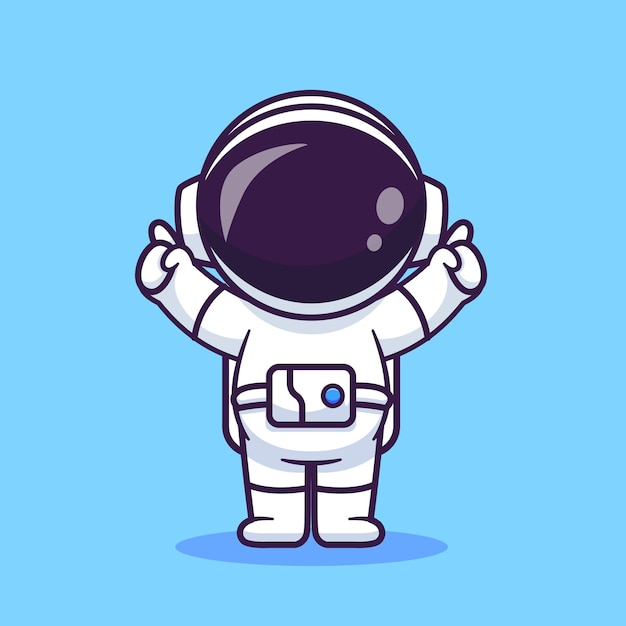 Cute Astronaut Pointing Cartoon Vector Icon Illustration Wissenschaft Technologie Icon Isolated Flat