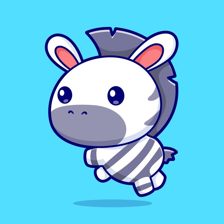 Kostenlose Vektor cute baby zebra jumping cartoon vector icon illustration tier natur icon isolierte flache vektor