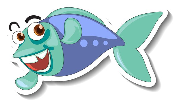 Cute Fisch-Meeres-Tier-Cartoon-Aufkleber