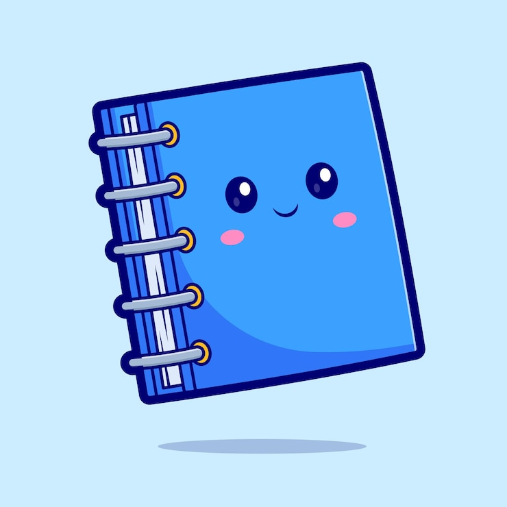 Kostenlose Vektor cute note book cartoon vector icon illustration bildung objekt icon isolierter flacher vektor