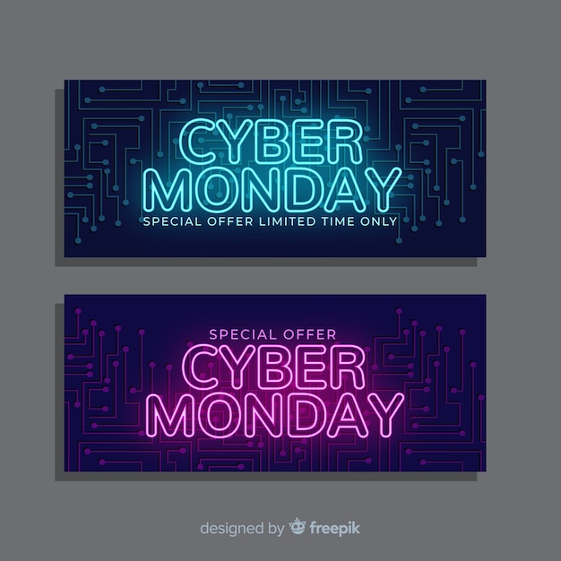 Cyber Montag Flyer Banner im flachen Design