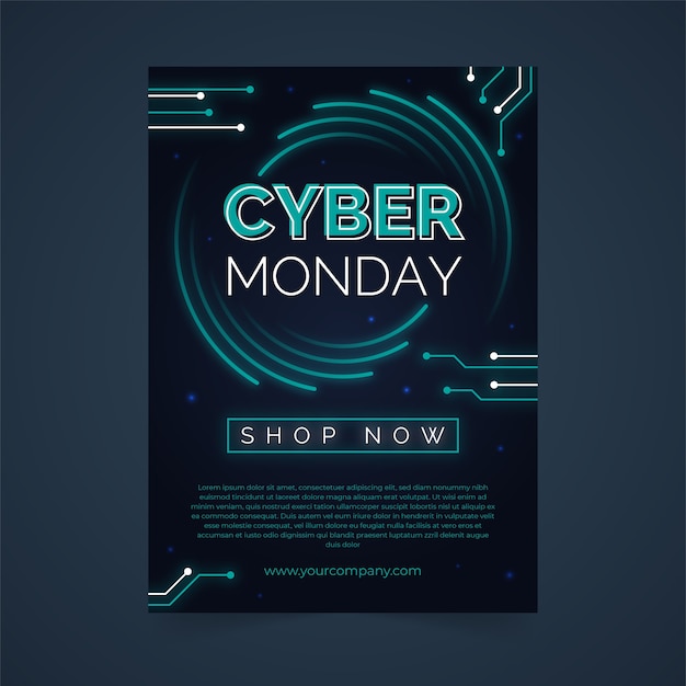 Kostenloser Vektor cyber montag flyer vorlage im flachen design