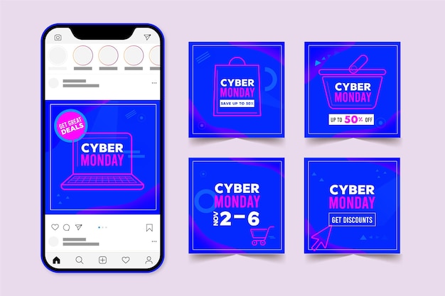 Cyber montag instagram post sammlung