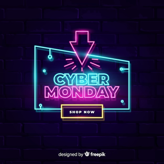 Cyber-montag-konzept mit neondesign