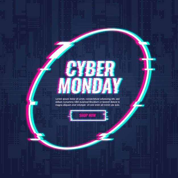 Cyber-Montag-Konzept mit Störschubeffekt