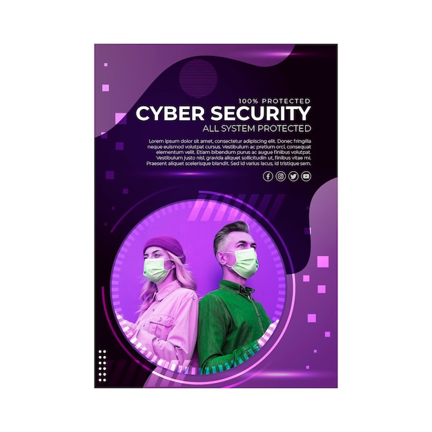 Cyber security flyer vertikal