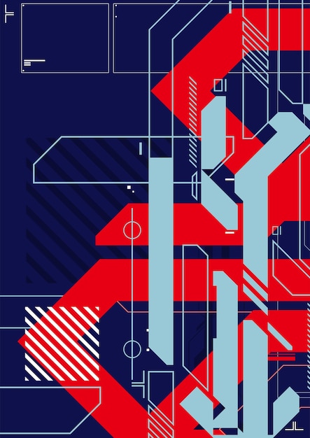 Kostenloser Vektor cyberpunk retro-futuristisches poster vektor-illustration