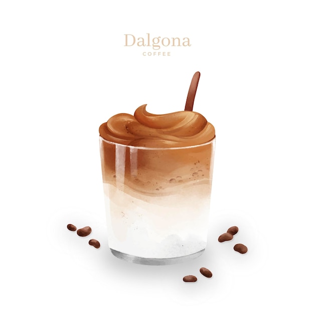 Dalgona Kaffee Illustrationsthema