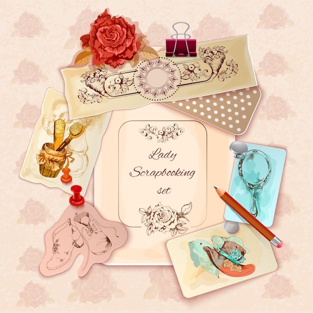 Damen-Scrapbooking-Set