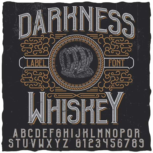 Darkness whisky label