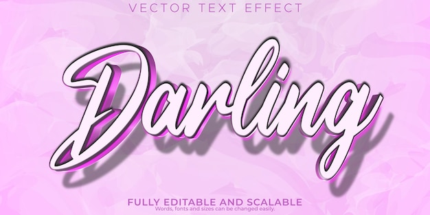 Darling texteffekt editierbarer weicher und sauberer textstil