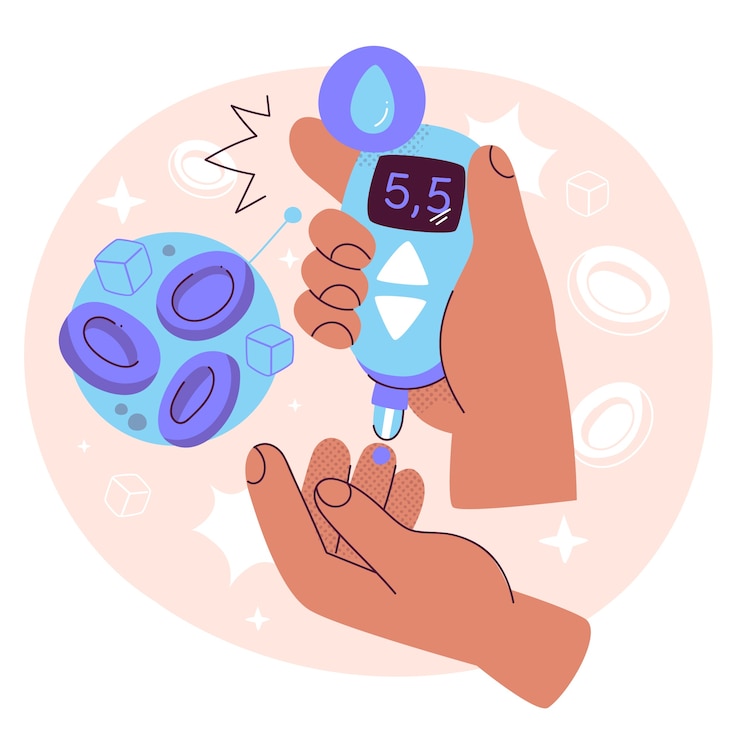 Kostenlose Vektor darstellung des diabeteskonzepts