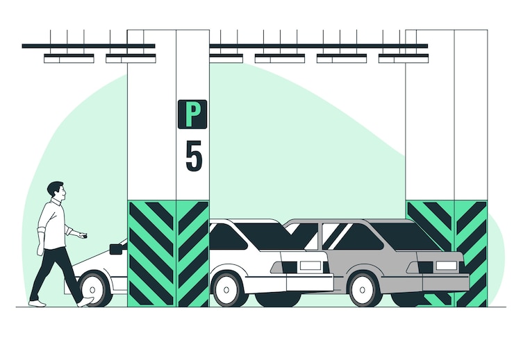 Kostenlose Vektor darstellung des parking-konzepts
